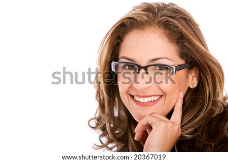 isolated business woman over a white background