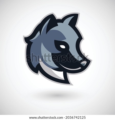 Simple wolf head mascot design