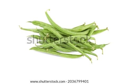 Green soybeans. Green beans isolated on white background.