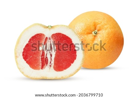 Grapefruit on an isolated white background.