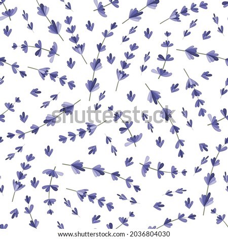 Seamless pattern with lavender branches. Background for packaging, textiles, printing products with a delicate floral pattern. Vector illustration.