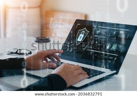 Concept of cyber security, information security, and encryption, secure access to user's personal information, secure Internet access, cybersecurity.	

 Royalty-Free Stock Photo #2036832791