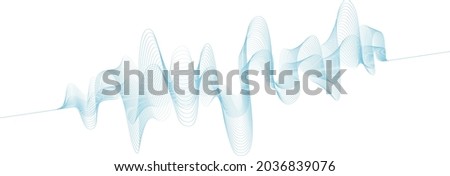 background with abstract vector blue colored sound wave lines