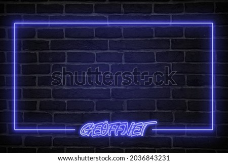 OPEN neon sign light billboard in night time. Glowing red neon signboard 3D letters on stone texture wall background. Design for shop, restaurant, caffe reopening after covid-19 coronavirus