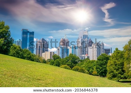 Downtown Atlanta city area skyline cityscape of  USA