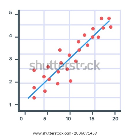 Flat premium icon of scatter chart Royalty-Free Stock Photo #2036891459