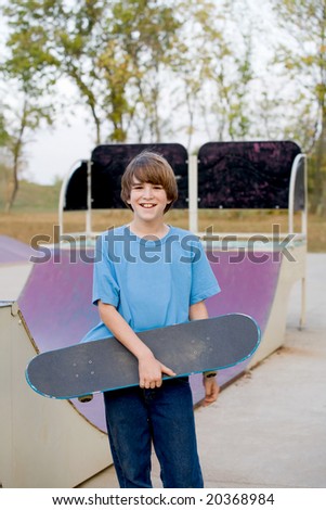 Teenage Boy Skateboarding