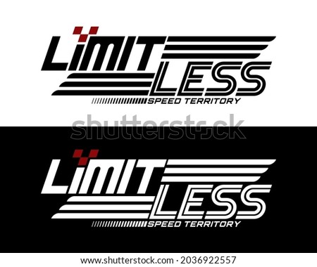 Limitless, modern and stylish typography slogan. Abstract design with lines style. Vector illustration for print tee shirt, logo, background, typography, poster and more. Royalty-Free Stock Photo #2036922557