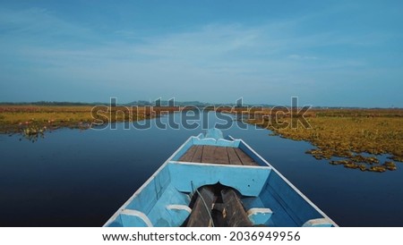 Photo from the nose of the boat. Beautiful landscape. Boats And Boating--Equipment And Supplies