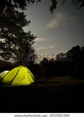 Camping, natures, sky and trees