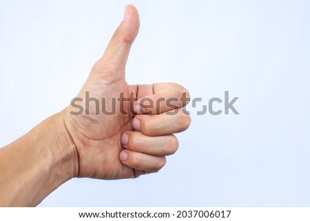 male hands on a white background
