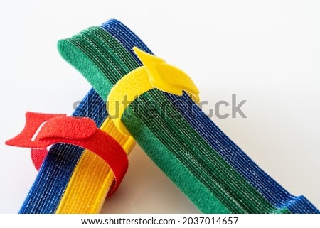 pack of small short colored velcro hook and loop fastner ties