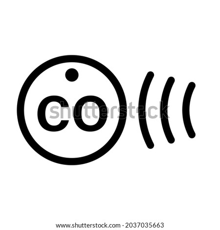 CO detector line icon. Clipart image isolated on white background