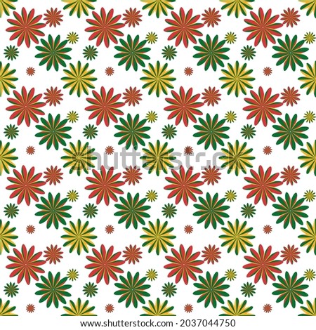 Seamless abstract graphic of very size of  flower with small lobed petals and has a color wheel inside in diagonal pattern. Vector design creative for fabric, wrapping, textile, wallpaper, apparel.