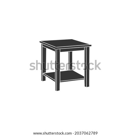 End Table Icon Silhouette Illustration. Furniture Vector Graphic Pictogram Symbol Clip Art. Doodle Sketch Black Sign.