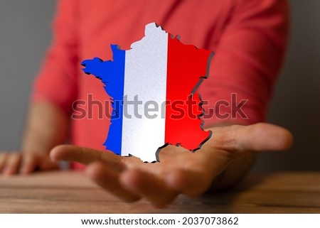 modern france map of the country 3d