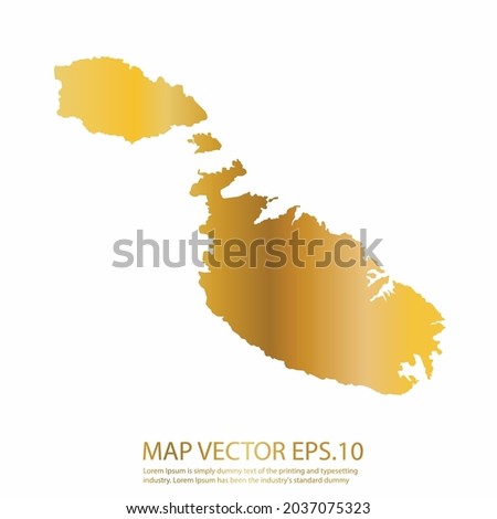 Malta map High Detailed on white background. gold gradient color. Abstract design vector illustration eps 10