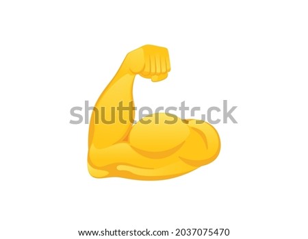 Flexed biceps icon. Hand gesture emoji vector illustration
 Royalty-Free Stock Photo #2037075470