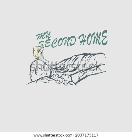 adventure like second home. Collection of , wilderness, camping, adventure, explorer, climber emblem and logo graphics for tshirt, apparel, merchandise sticker