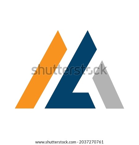 overlapping simple initial M letter for Mountain logo vector design illustration