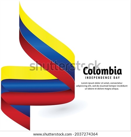Happy independence day of Colombia. template, background. Vector illustration