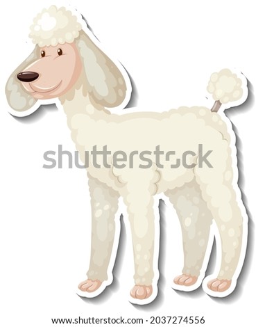 A sticker template of dog cartoon character illustration