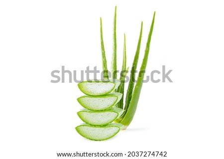 aloe vera  stacked in layers isolated on white background.
