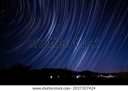 star trails in the night sky