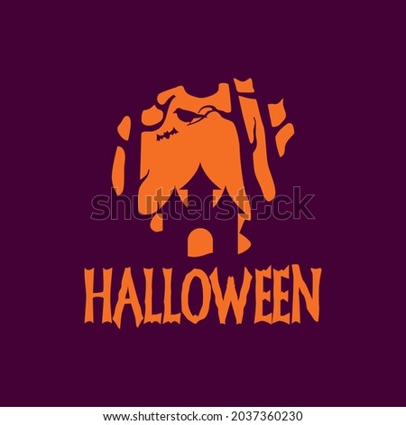 Handdrawn halloween wallpaper logo template