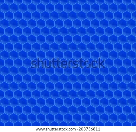 seamless texture composed of hexagonal mosaic with blue highlights