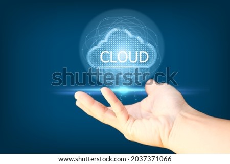 Cloud Computing Technology Internet Storage Network Concept And a large database big data Through internet technology