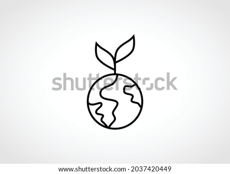 Save earth for better future icon. Eco friendly icon Royalty-Free Stock Photo #2037420449