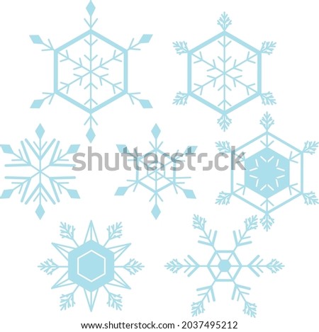 Set of snowflake design for decor illustration