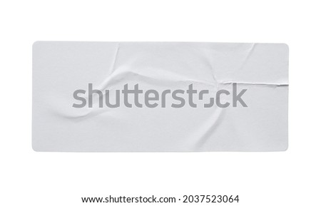 Blank paper sticker label texture isolated on white background Royalty-Free Stock Photo #2037523064