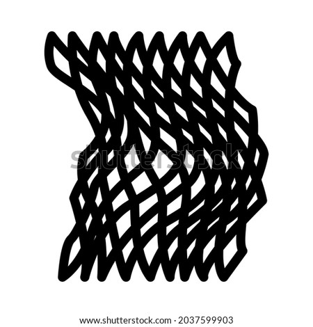 Icon Of Fishing Net. Black Stencil Design. Vector Illustration.