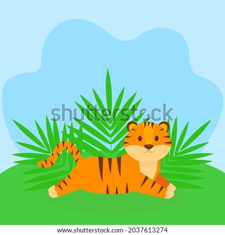  This is a card with a cute tiger. 