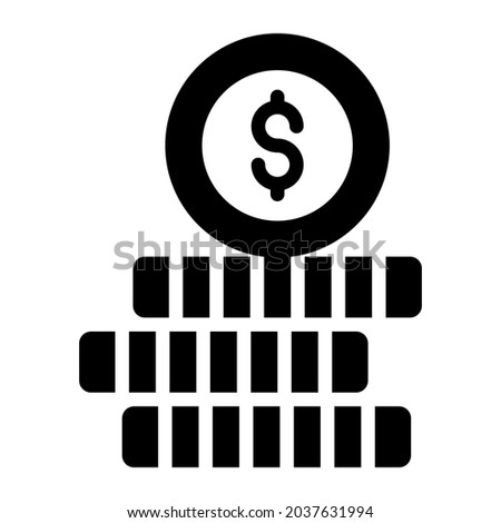 coins glyph icon, business and finance icon.
