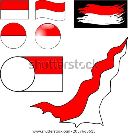 Indonesian flag various shapes vector format