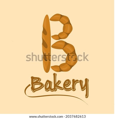 Vector bread bakery logo latter B illustration icon