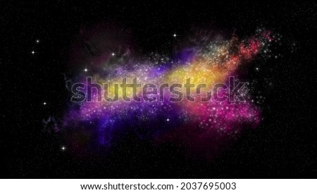 Universe with stars and amazing cloud. Background for your content like as video, gaming, broadcast, streaming, promotion, advertise, presentation, sport, marketing, ads, webinar, education anymore. Royalty-Free Stock Photo #2037695003