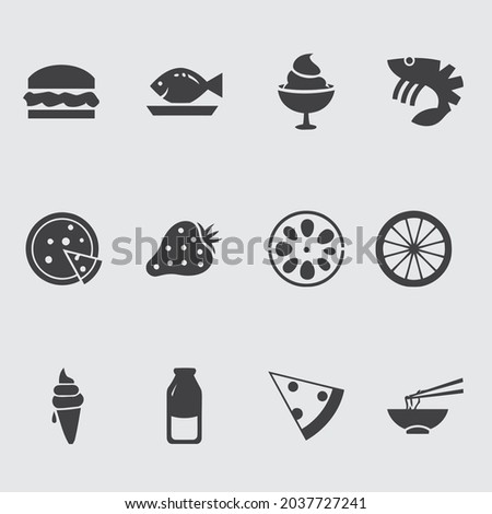 Fast food-related line icon set. Street food linear icons. Burger, hotdog, and sandwich outline vector signs and symbols collection. food icon design template