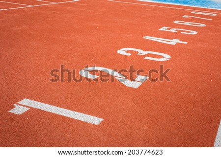 Athletics Track Lane Numbers.