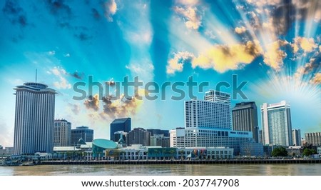 New Orleans skyline at sunset, USA