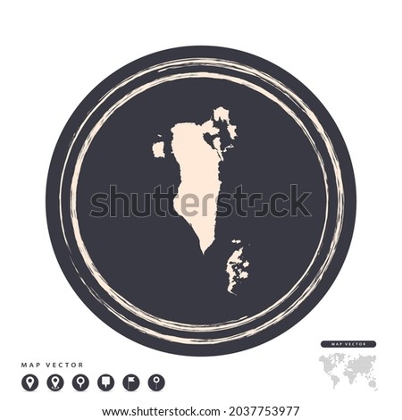 Black grunge stamp circle vector map of Bahrain