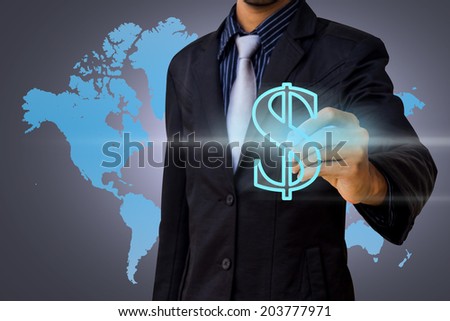 dollar symbol by businessman