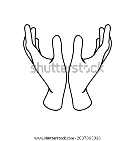 Pair of hands doing sign language Vector illustration