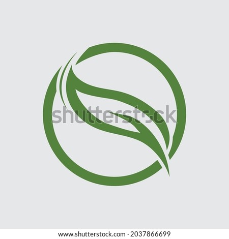 green leaf ecology nature logo element vector