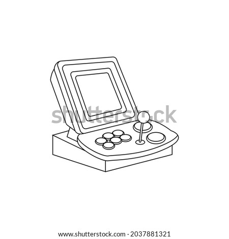Isolated arcade with an incorporated joystick and screen Vector