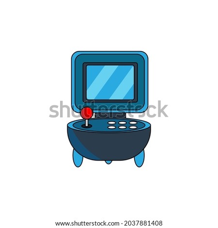 Isolated arcade with an incorporated joystick and screen Vector