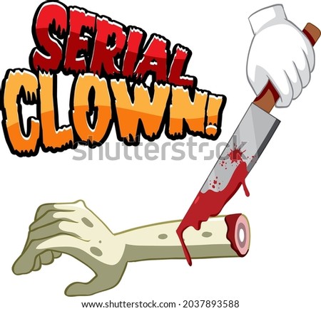 Serial clown text design for Halloween festival  illustration